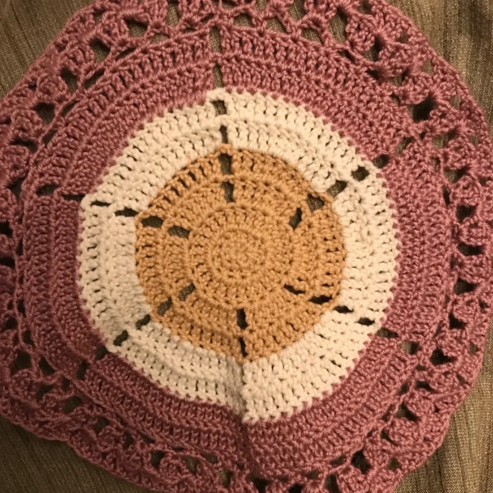 Lot of 3 NEW Rose Blush Tan and Cream 13” round Crochet Placemat Doily handmade